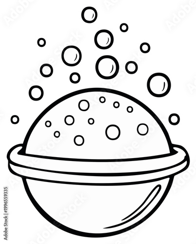 Cartoon bowl overflowing with bubbles illustration