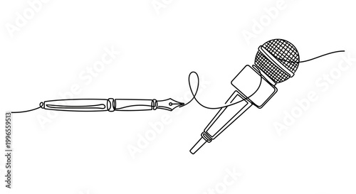 Microphone with attached audio cable wire.