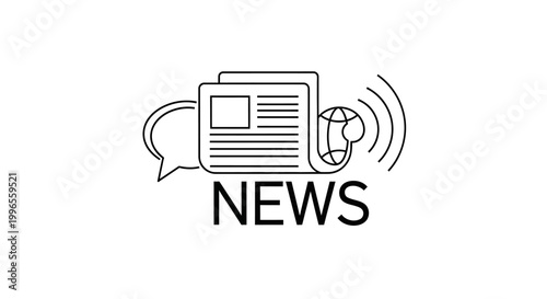 News media press information logo icon.