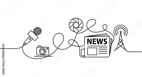 News media press journalism microphone.