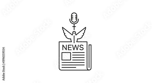 News newspaper press media symbol icon.