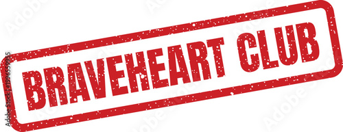 Εκτύπωση καμβά Textured red rectangular rubber stamp graphic displaying the text Braveheart Clu