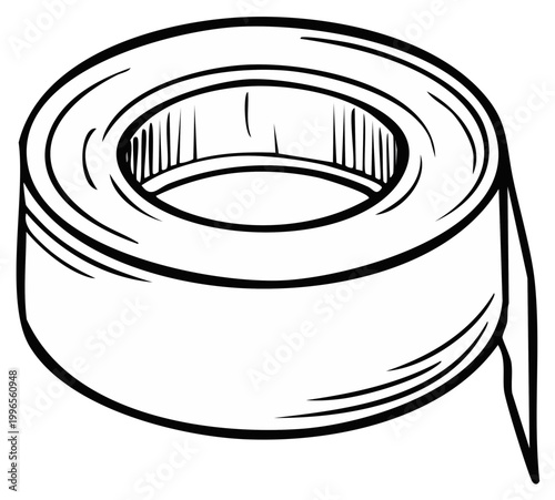 Illustration of a roll of adhesive tape with one end peeling off