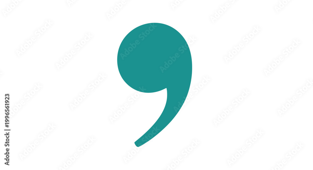 Photos Teal Comma Punctuation Mark Symbol.