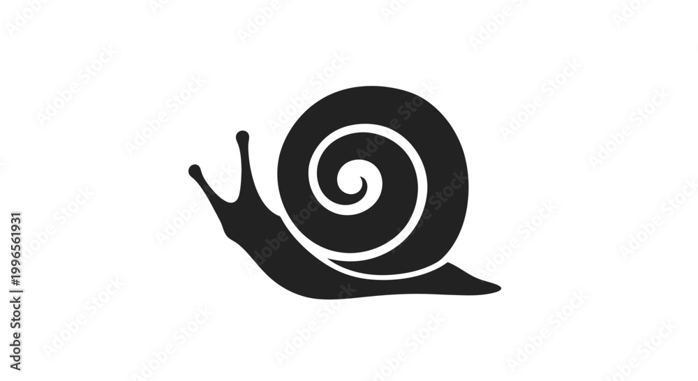 Φωτογραφία Black Silhouette of a Snail.