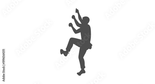 Man Dancing with Arms Raised High.