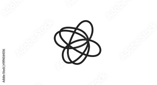 Black Twisted Overlapping Rings Symbol.