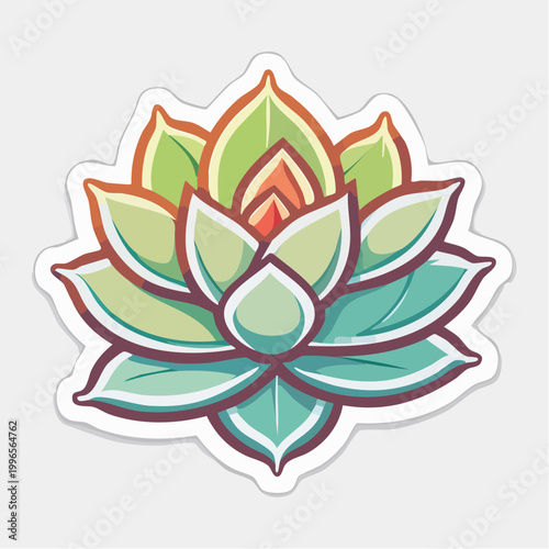 Stylized Succulent Plant Illustration