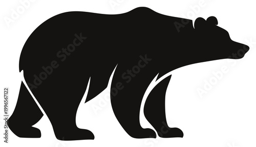 Black silhouette of a bear walking vector illustration