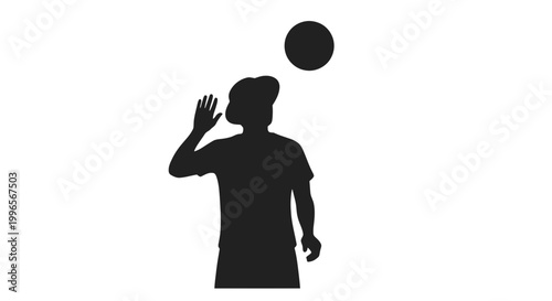 Silhouette of Man Throwing a Ball.