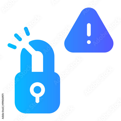 data breach gradient icon