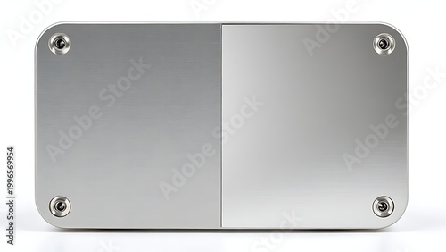 electroplated. Metal component with sharp contrast between matte and mirror-like electroplated silver finish. safety posters.