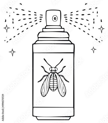 Insecticide Spray Illustration Against Pests and Insects