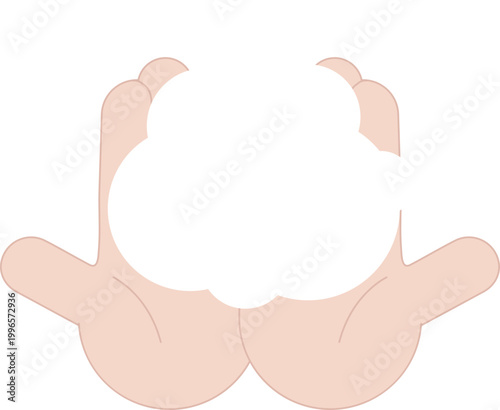 부드러움 휘핑 형태의 비누에 손씻기