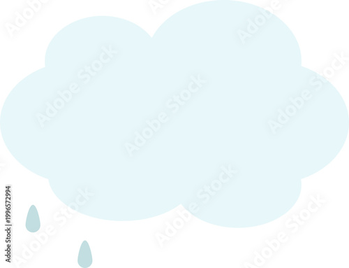 심플한 구름과 빗방울