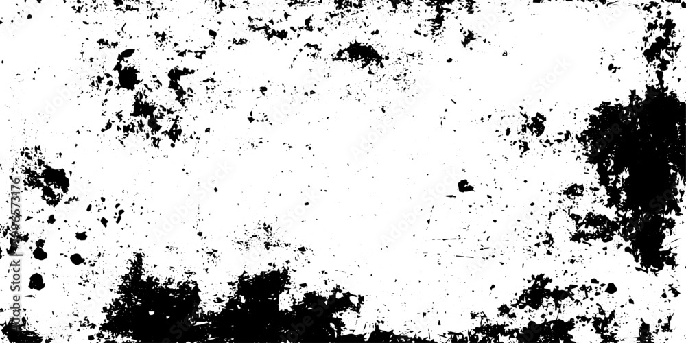 Fototapeta premium Grunge Black and White Distressed Texture Vector Background with Grainy and Splattered Details for Urban Vintage Design