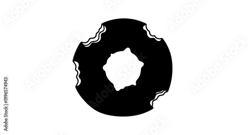 Black Donut with Sprinkles on Top.