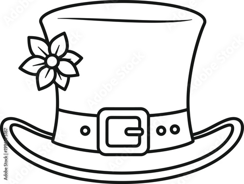 Stylish Leprechaun Hat with Flower Decoration