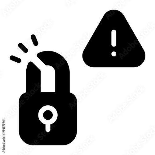 data breach glyph icon