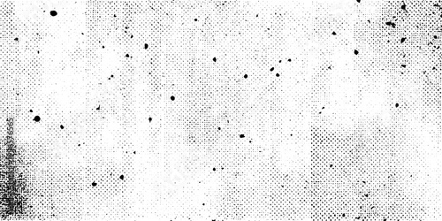 Distressed Grunge Texture with Halftone Dots and Splatters for Vintage Design Background