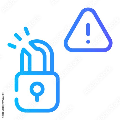 data breach gradient icon