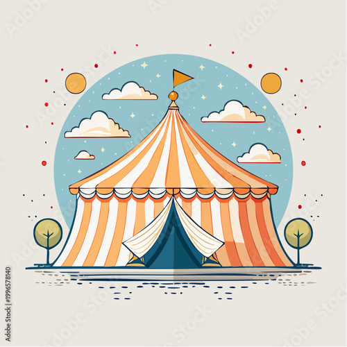 Colorful Circus Tent Illustration