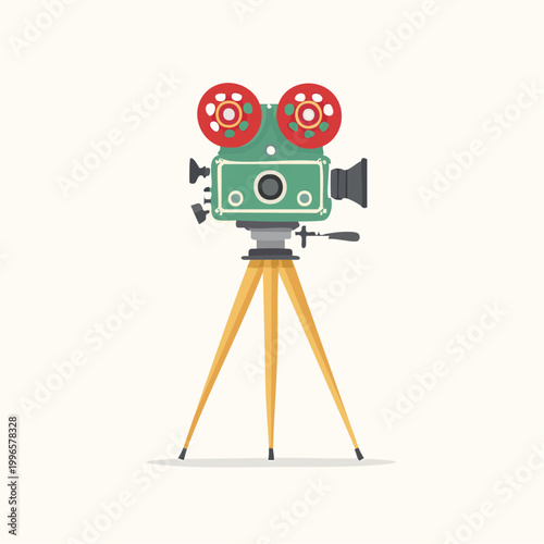 Vintage Film Camera on Tripod