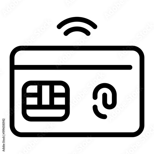 smart card line icon