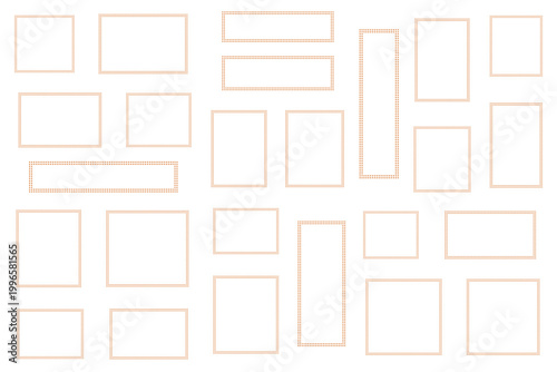 Minimalist Peach Digital Vision Board Layout, Aesthetic Mood Board Template with Rectangular Frames