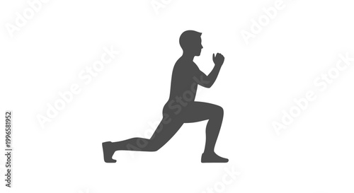 Man Doing Lunge Exercise Silhouette.