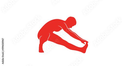 Man Stretching Body Silhouette Fitness.
