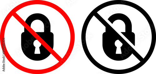 no access security lock prohibition flat design vector illustration