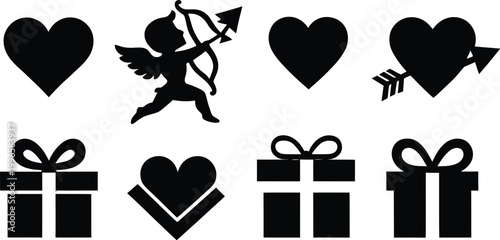 Vector Valentine Icon Set Design for Romantic Love Theme, Wedding Celebration, and Couple Relationship Branding Projects