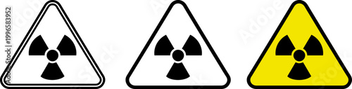 radioactive hazard warning signs flat design vector illustration