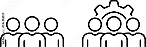 three interconnected gears teamwork concept flat design vector illustration