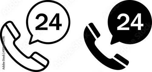 24/7 customer support hotline vector illustration flat design