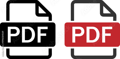 pdf file icon vector illustration in flat design style