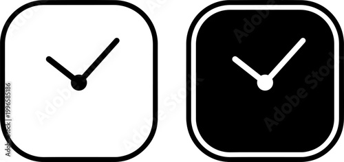 minimalist clock icons set flat design vector illustration