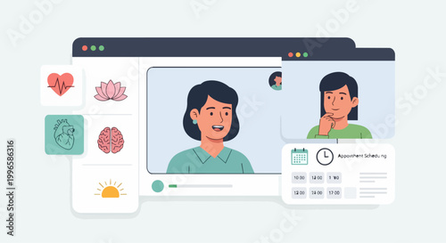 Woman consulting online with medical professional on computer screen