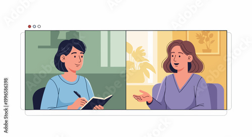 Online consultation conversation between two women