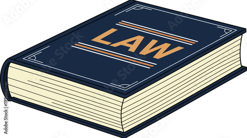Law Book Illustration Generic Legal Encyclopedia for Justice Court and Legislation Concept
