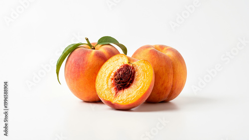 peaches on a white background