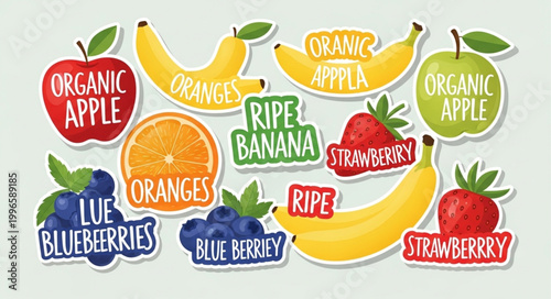 Assorted Fresh Fruits And Berries Collection.