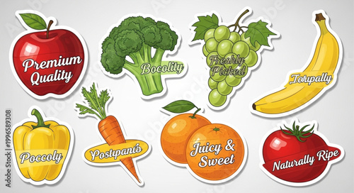 Assorted Fresh Fruits and Vegetables Collection.