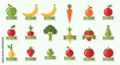 Assorted Fresh Fruits and Vegetables Collection.