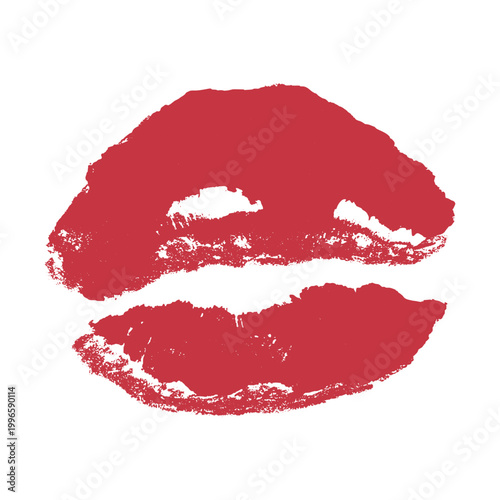 Lipstick kiss mark Romantic lip print Imprint of lips kiss Sexy lips makeup Female mouth Love symbol Design element for beauty fashion poster Valentines Day wedding