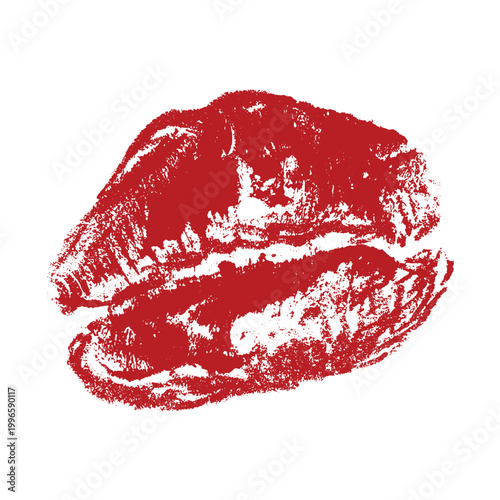 Lipstick kiss mark Romantic lip print Imprint of lips kiss Sexy lips makeup Female mouth Love symbol Design element for beauty fashion poster Valentines Day wedding