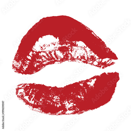 Lipstick kiss mark Romantic lip print Imprint of lips kiss Sexy lips makeup Female mouth Love symbol Design element for beauty fashion poster Valentines Day wedding