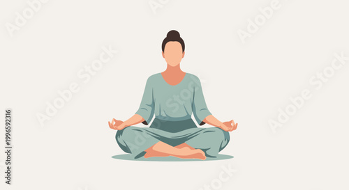 Woman Meditating in Lotus Pose, Calmness, Relaxation, Yoga Practice