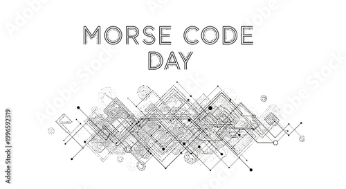 Celebrating Morse Code Day with a vector illustration featuring dot-dash signals, a communication code, and a telegraph communication concept against a clean white background
